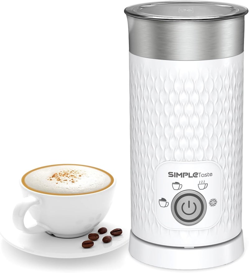 SIMPLETASTE Milk Frother, 4-in-1 Electric Milk Steamer, Automatic Warm and Cold Foam Maker and Milk Warmer for Latte, Cappuccinos, Macchiato - Image 1